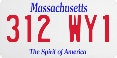 MA license plate 312WY1