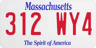 MA license plate 312WY4