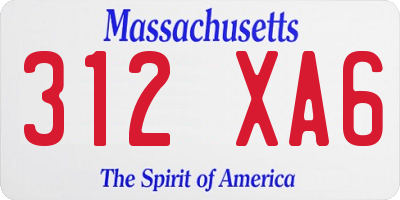 MA license plate 312XA6