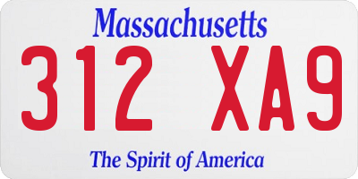 MA license plate 312XA9