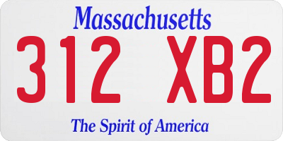 MA license plate 312XB2
