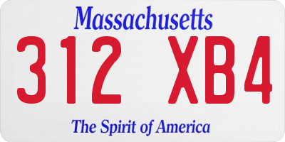 MA license plate 312XB4