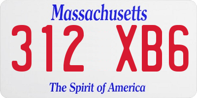 MA license plate 312XB6