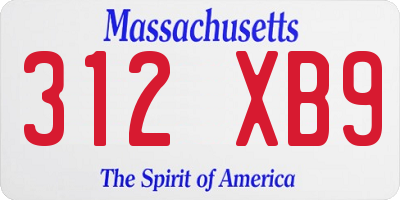 MA license plate 312XB9