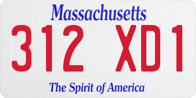 MA license plate 312XD1
