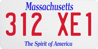 MA license plate 312XE1