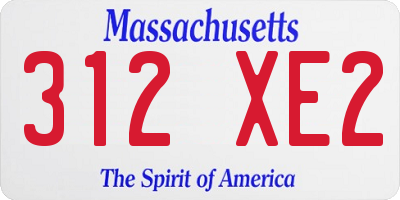 MA license plate 312XE2