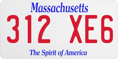 MA license plate 312XE6