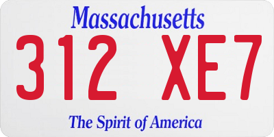 MA license plate 312XE7