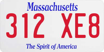 MA license plate 312XE8