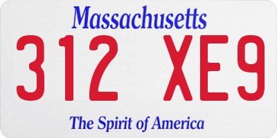 MA license plate 312XE9