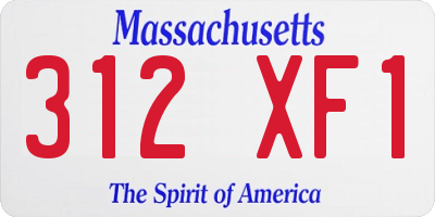 MA license plate 312XF1
