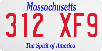 MA license plate 312XF9
