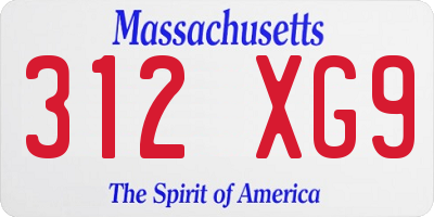MA license plate 312XG9