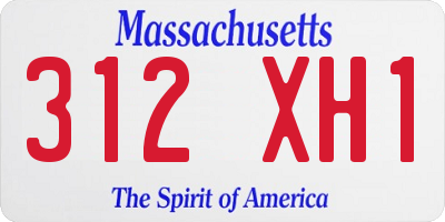 MA license plate 312XH1