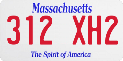 MA license plate 312XH2