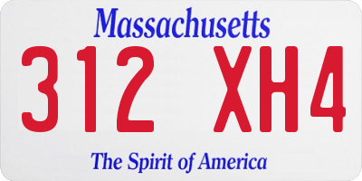 MA license plate 312XH4