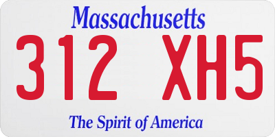 MA license plate 312XH5