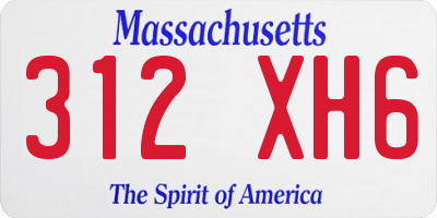 MA license plate 312XH6
