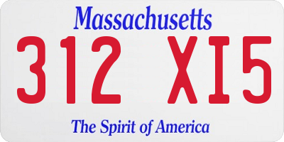 MA license plate 312XI5