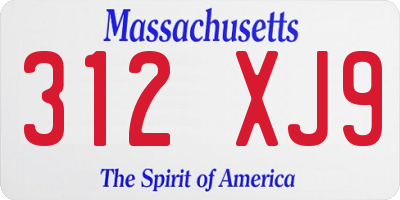MA license plate 312XJ9