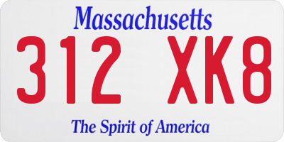 MA license plate 312XK8