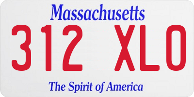 MA license plate 312XL0
