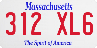 MA license plate 312XL6
