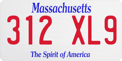 MA license plate 312XL9
