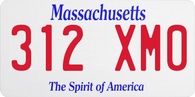 MA license plate 312XM0