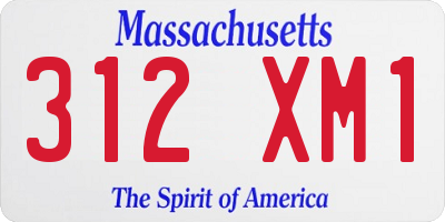 MA license plate 312XM1