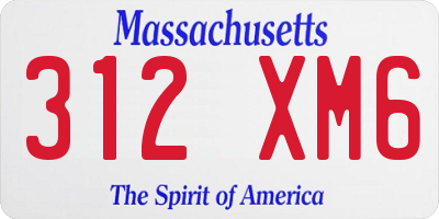 MA license plate 312XM6