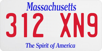 MA license plate 312XN9