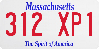 MA license plate 312XP1