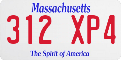 MA license plate 312XP4