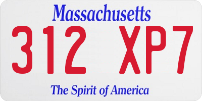 MA license plate 312XP7