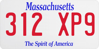 MA license plate 312XP9