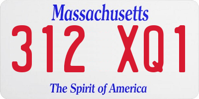 MA license plate 312XQ1
