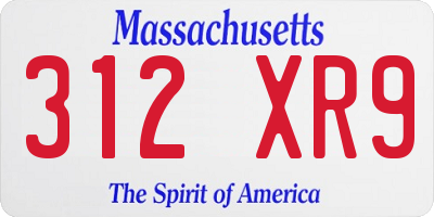 MA license plate 312XR9