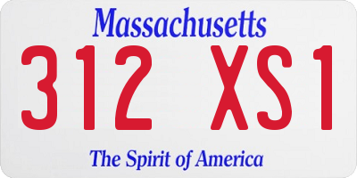 MA license plate 312XS1
