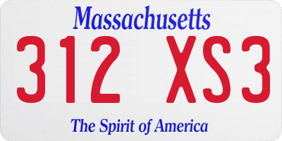 MA license plate 312XS3
