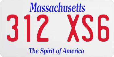 MA license plate 312XS6