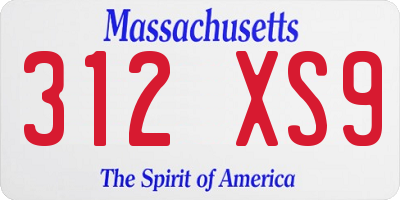 MA license plate 312XS9