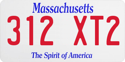 MA license plate 312XT2