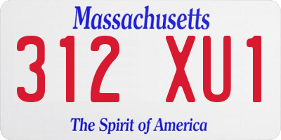 MA license plate 312XU1