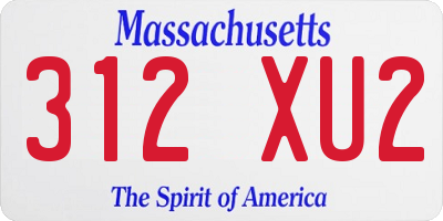 MA license plate 312XU2