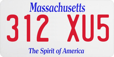 MA license plate 312XU5