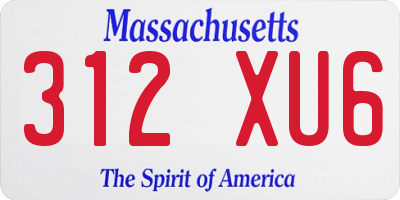 MA license plate 312XU6