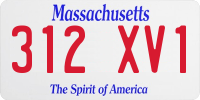 MA license plate 312XV1