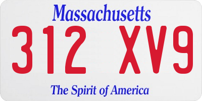 MA license plate 312XV9